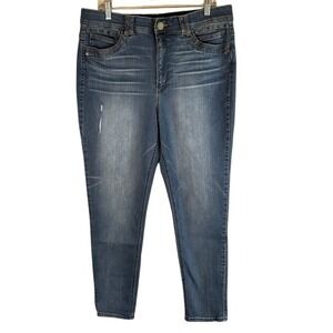 Democracy "Ab" Technology Women's Medium Wash‎ Distressed Stretch Jeans 16